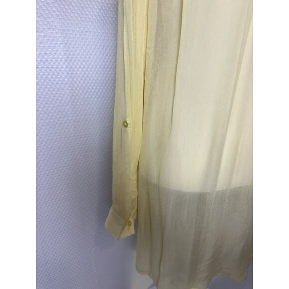 CHICO'S Sheer Boho Art To Wear Shirt Top Asymmetrical Hem Embroidery Size XL 3 - Picture 7 of 15